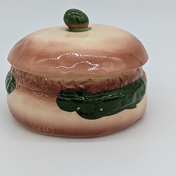 Vintage Two DeForest Condiment Jars Relish And Mustard Small Chip Crazing - Picture 8 of 13